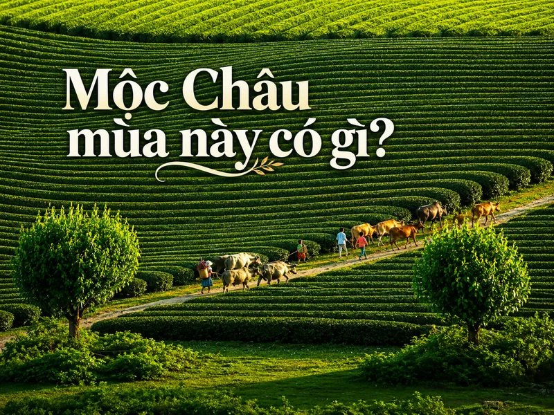 Tháng Tám, Mộc Châu khoác lên mình màu xanh mát của đồi chè, đồng cỏ và những cánh rừng cao nguyên.