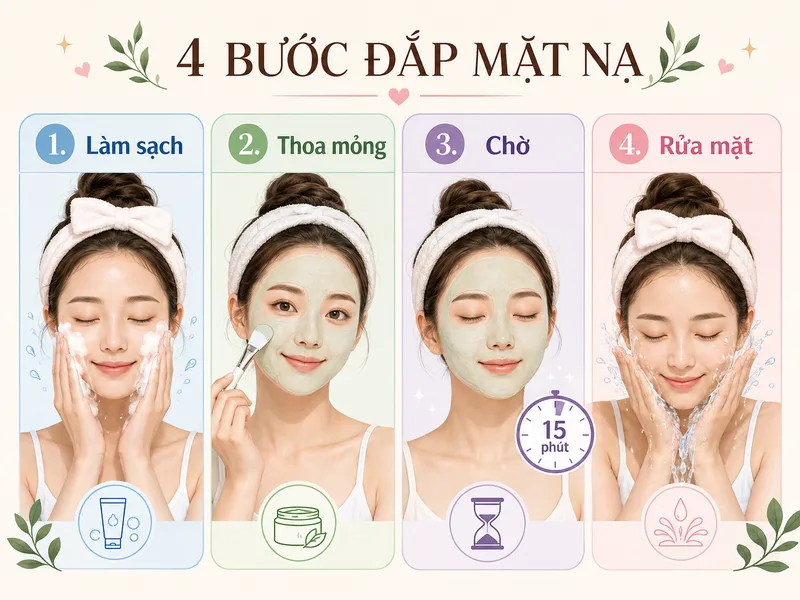 Thực hiện đúng từng bước giúp đắp mặt nạ sữa chua an toàn và hạn chế làm tổn thương hàng rào da