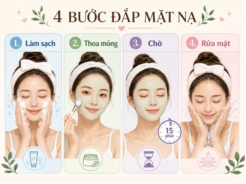 Thực hiện đúng từng bước giúp đắp mặt nạ sữa chua an toàn và hạn chế làm tổn thương hàng rào da
